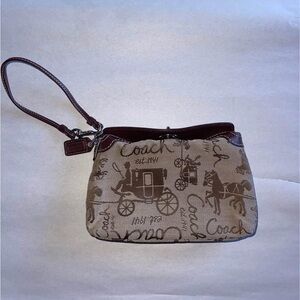 Coach Brown Vintage-Inspired Clutch Wristlet